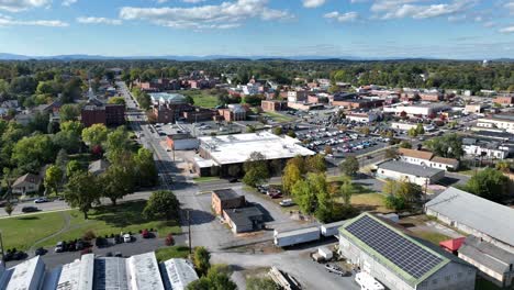 waynesboro virginia aerial push in to small town america