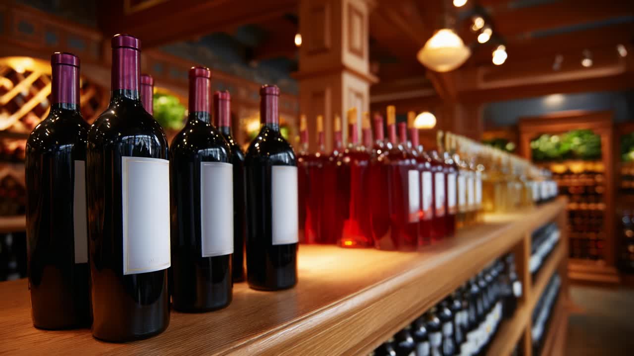 Wine Bottles in a Liquor Store