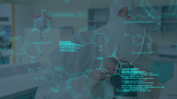 Animation of scientific data processing over diverse scientists in laboratory