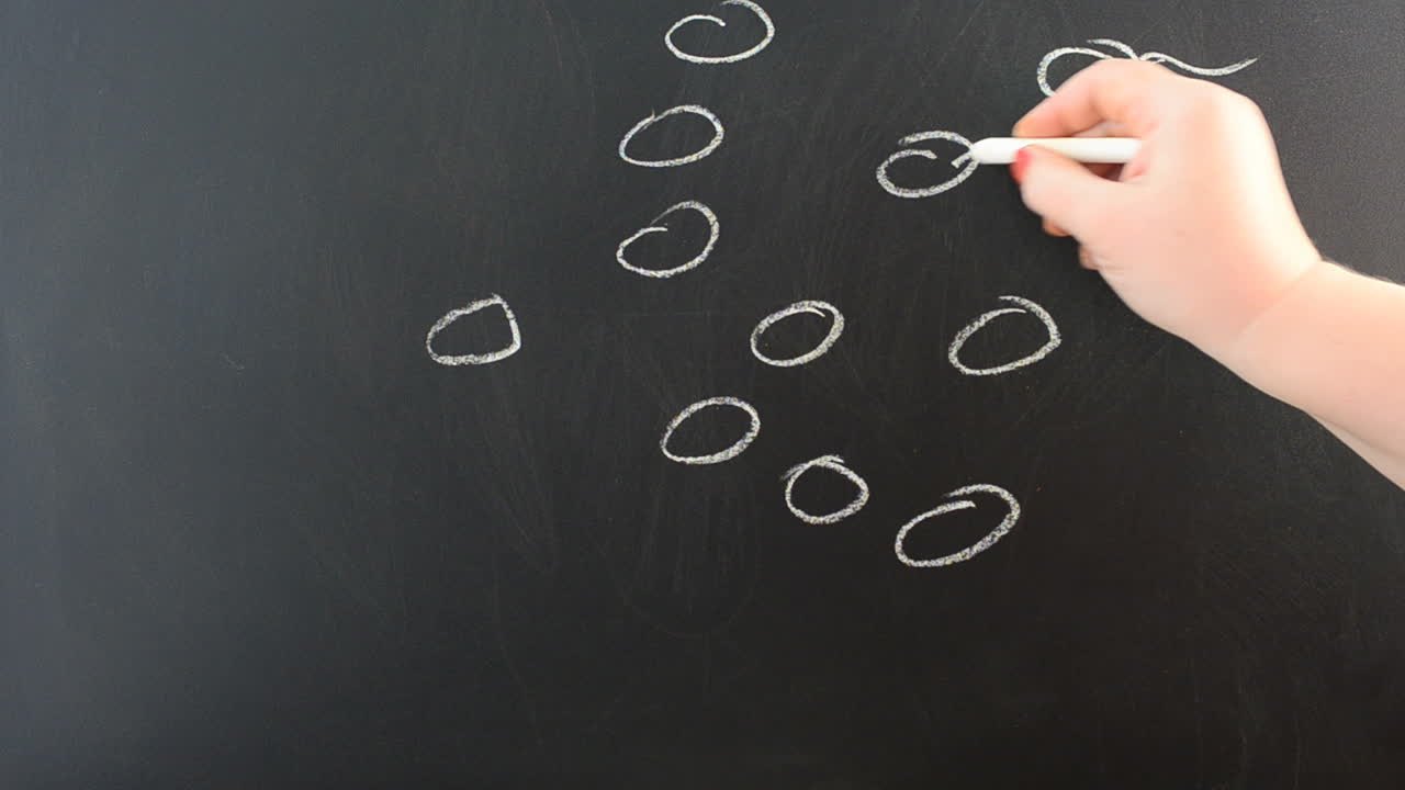 Spermatozoa, we draw on a board. We draw chalk on a board
