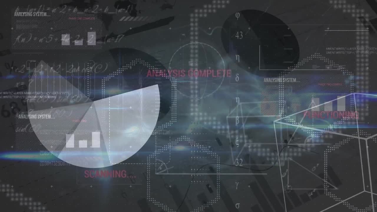 animación del procesamiento de datos sobre un fondo blanco