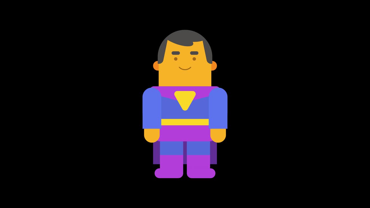 슈퍼히어로가 지구를 들고 미소 짓고 있습니다. - 알파 채널