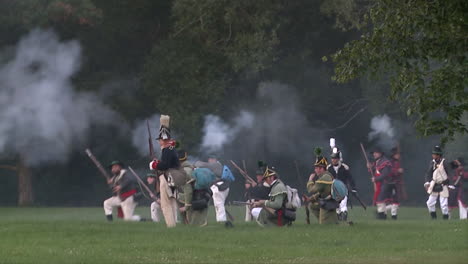 the dead lie on the battlefield while others fight in this television style reenactment of the war of 1812