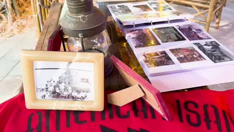 photo frames and albums on a table