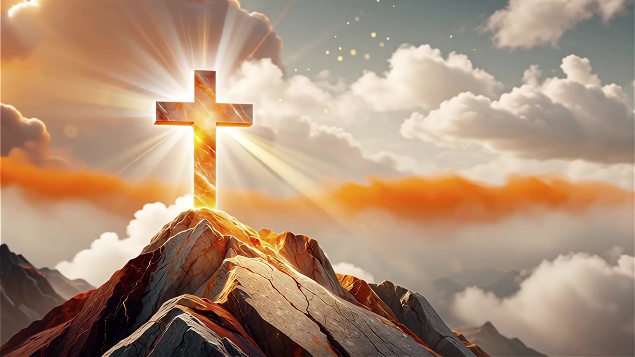 Christian Cross Heavenly Light Worship Background