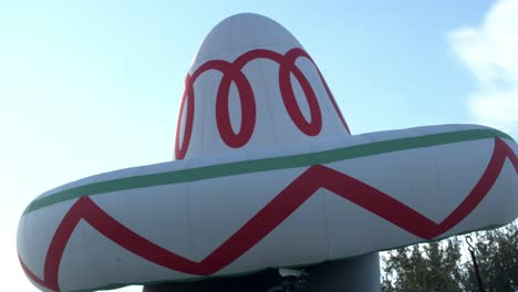 Huge-inflatable-sombrero-sits-against-a-blue-sky