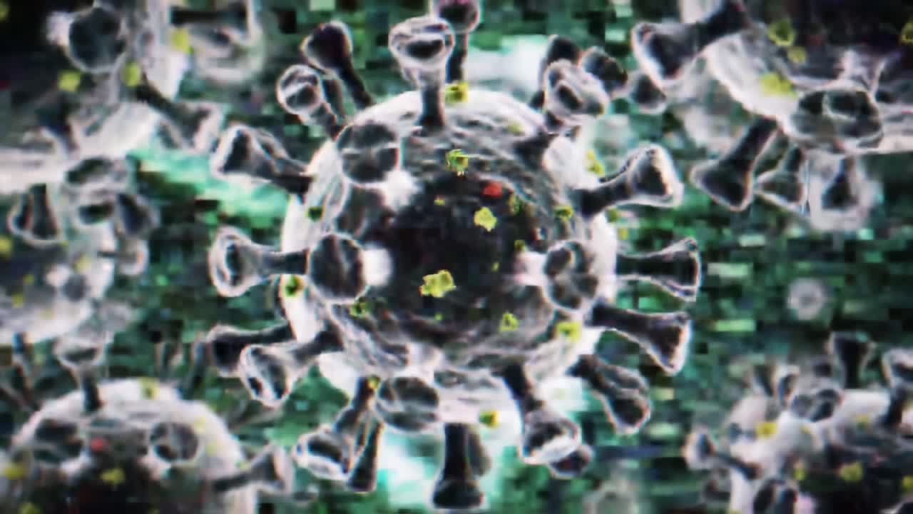 Microscopic View of Viral Structures Showcasing Intricate Details and Unique Features of Pathogenic Cells under High Magnification