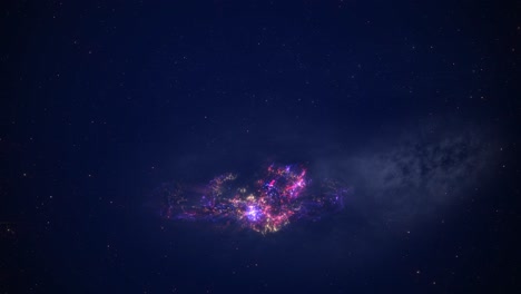 animación de la galaxia púrpura en cg