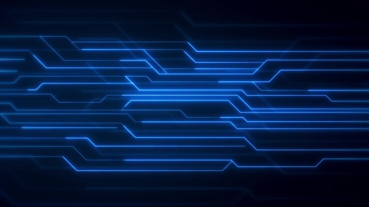 Dati digitali 4K 3D in movimento su circuito stampato e CPU, sfondi 4K, elaborazione e organizzazione computerizzata