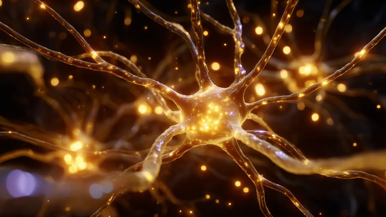 Exploring the Complex Network of Neurons: A Close-Up View of Illuminated Nerve Cells Connecting and Communicating with Each Other Through Electrical Signals and Biochemical Processes