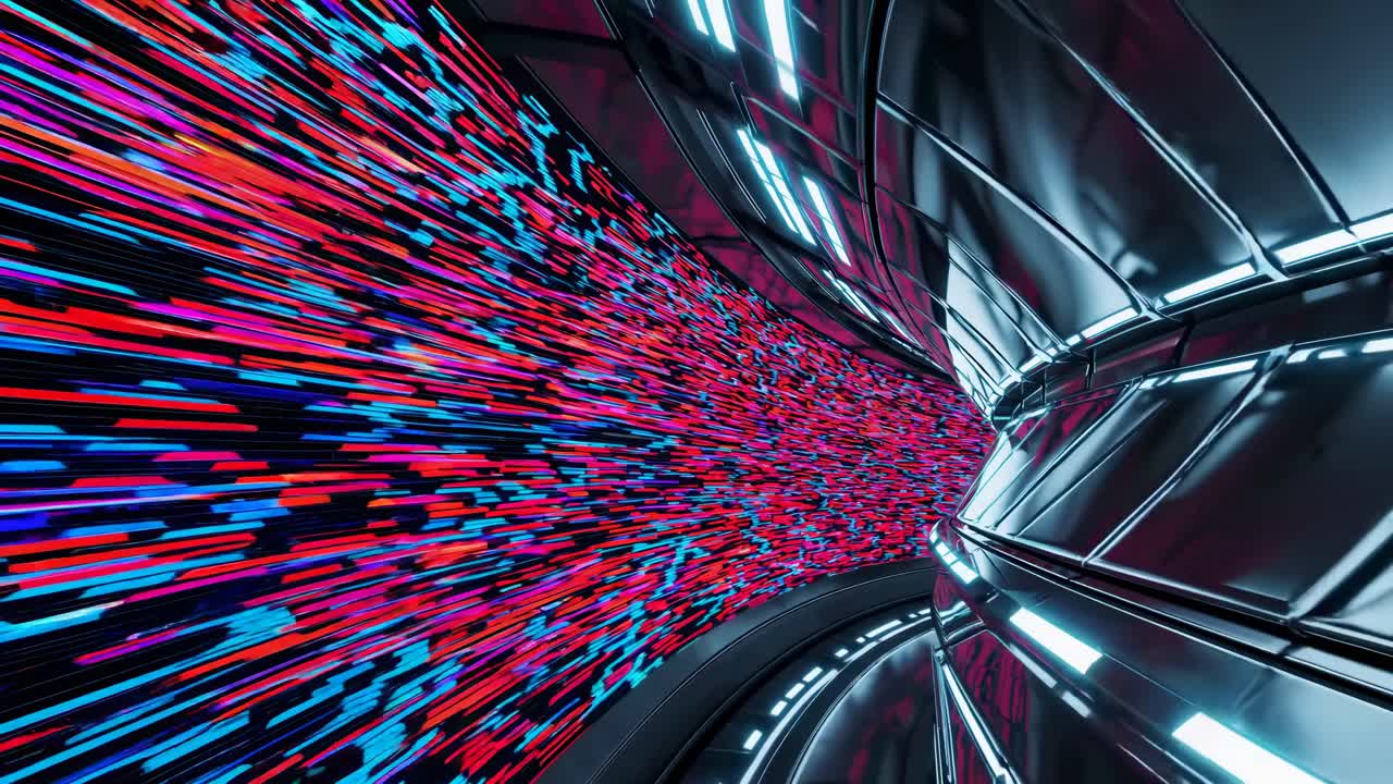 el túnel luminoso futurista