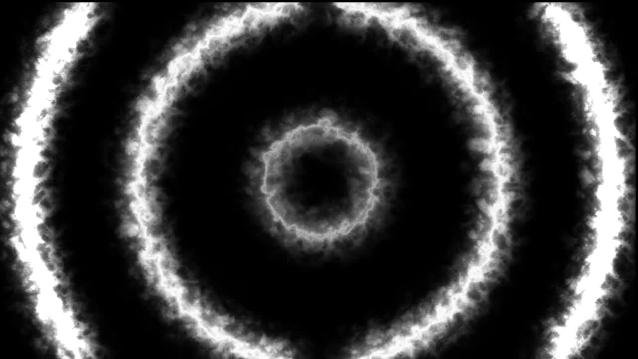 vj círculo loopable con humo color blanco video de stock