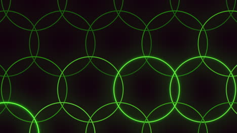 Seamless-neon-green-rings-pattern-on-black-gradient