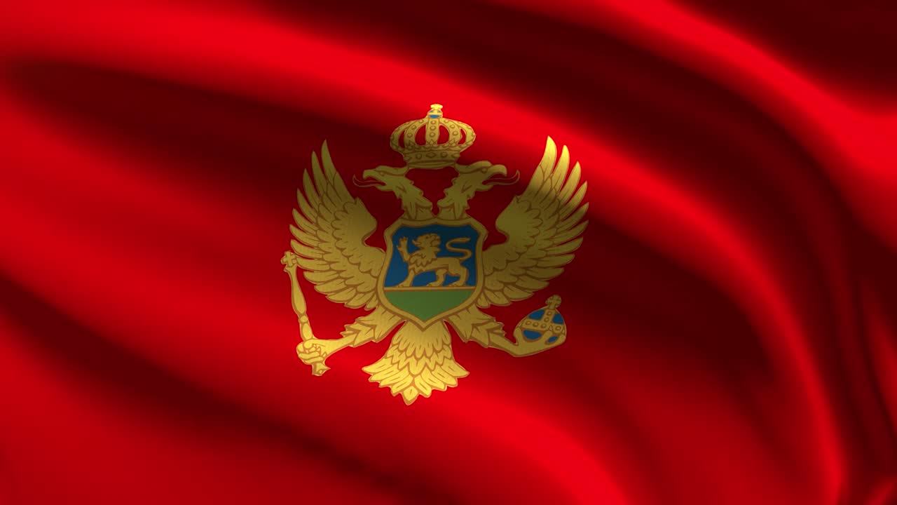 bandera festiva de montenegro - animación en bucle