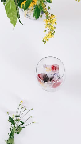 floral fruit ice cubes