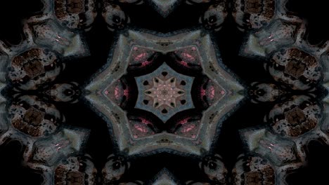 abstracto metálico concepto industrial y tecnológico patrón simétrico ornamental decorativo caleidoscopio movimiento círculo geométrico y formas estelares
