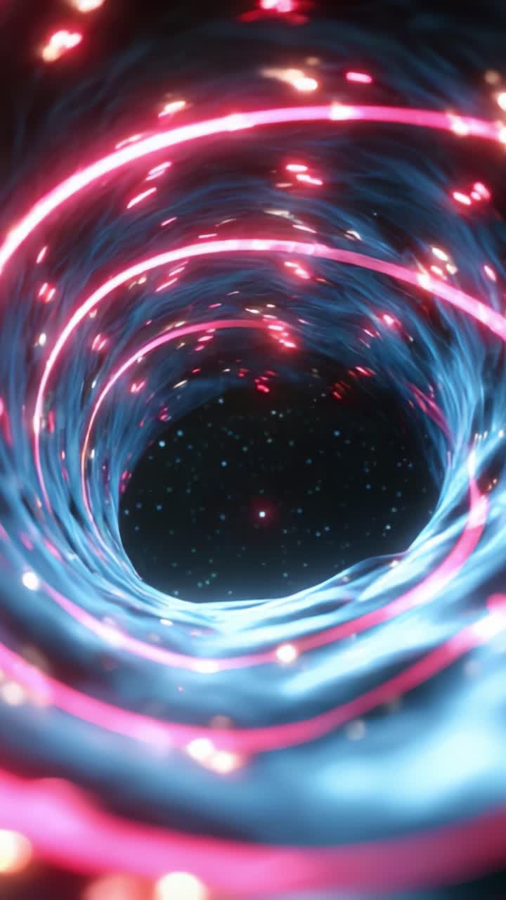 A Stunning Visual Journey Through an Abstract Cosmic Tunnel of Light, Color, and Energy, Showcasing the Depths of a Hypothetical Space-Time Continuum