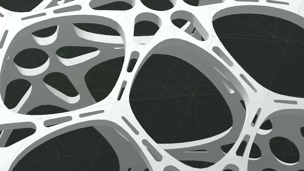 Perforated Structure Orbiting. Abstract Background. 3D