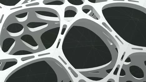 estructura perforada en órbita. fondo abstracto. 3d
