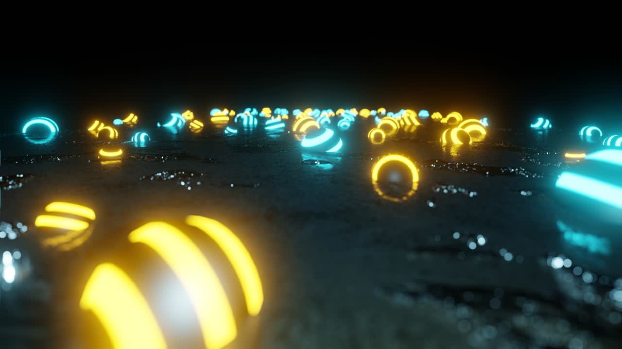 네온 불빛 구와 함께 vj 루프 계획 추상적인 형광 배경, 네온 빛 구, 추상적인 uv 윤, 4k 배경.