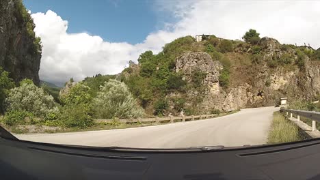 driving through greece's beautiful zagorohoria villages. dashcam view