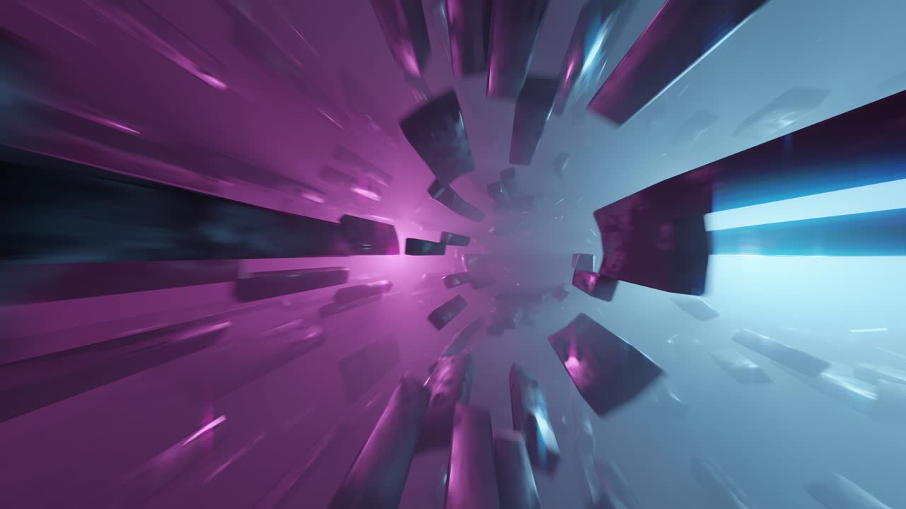 abstract cinematic cyberspace tunnel machine space sci-fi 3d render loop