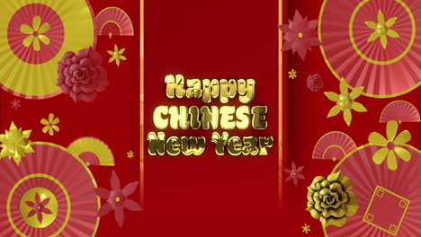 Animation-Eines-Glücklichen-Chinesischen-Neujahrs-über-Laternen-Und-Chinesischem-Muster-Auf-Rotem-Hintergrund