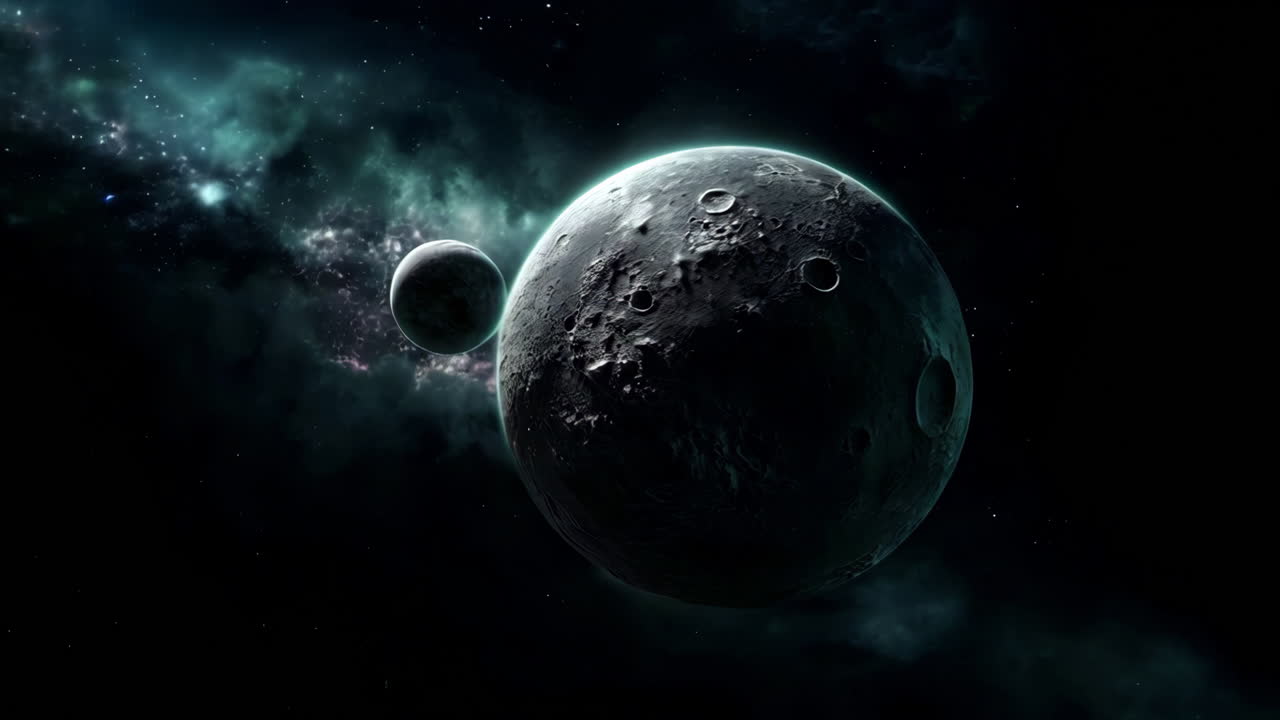 dos planetas en el espacio exterior