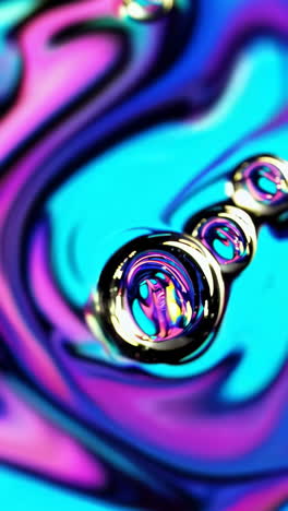 vibrant swirling colors with reflective orbs