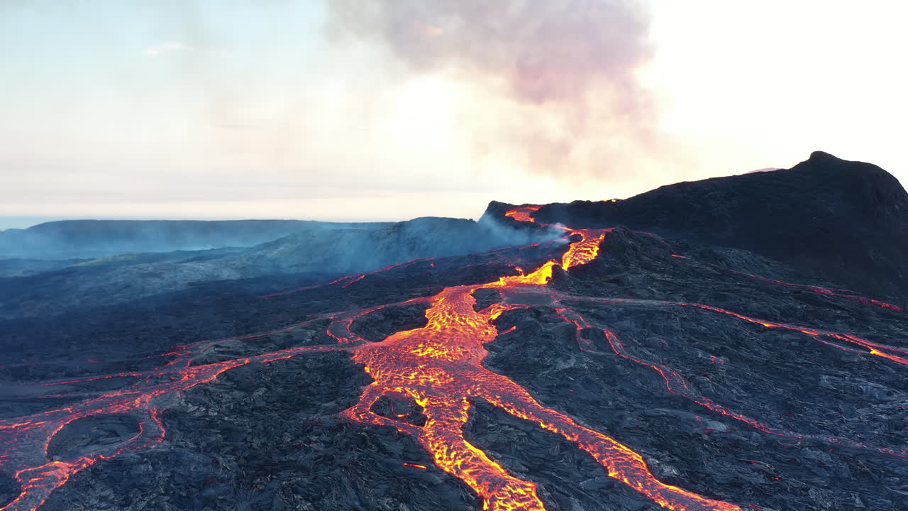 Lava Flow from Volcano Eruption