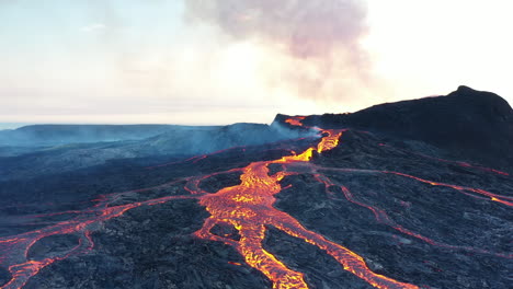 lava flow from volcano eruption