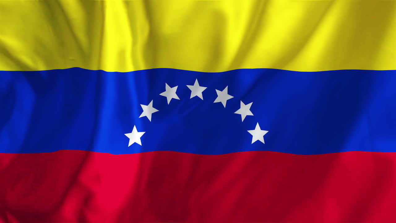 Animação de bandeira da Venezuela tremulando.