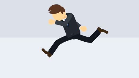 Business man running. Success concept. Loop illustration in flat style.
