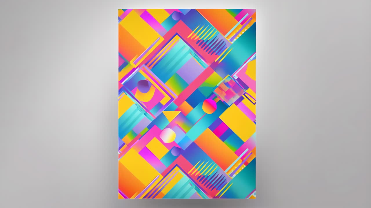 Vibrant Geometric Abstract Pattern with Bright Colors