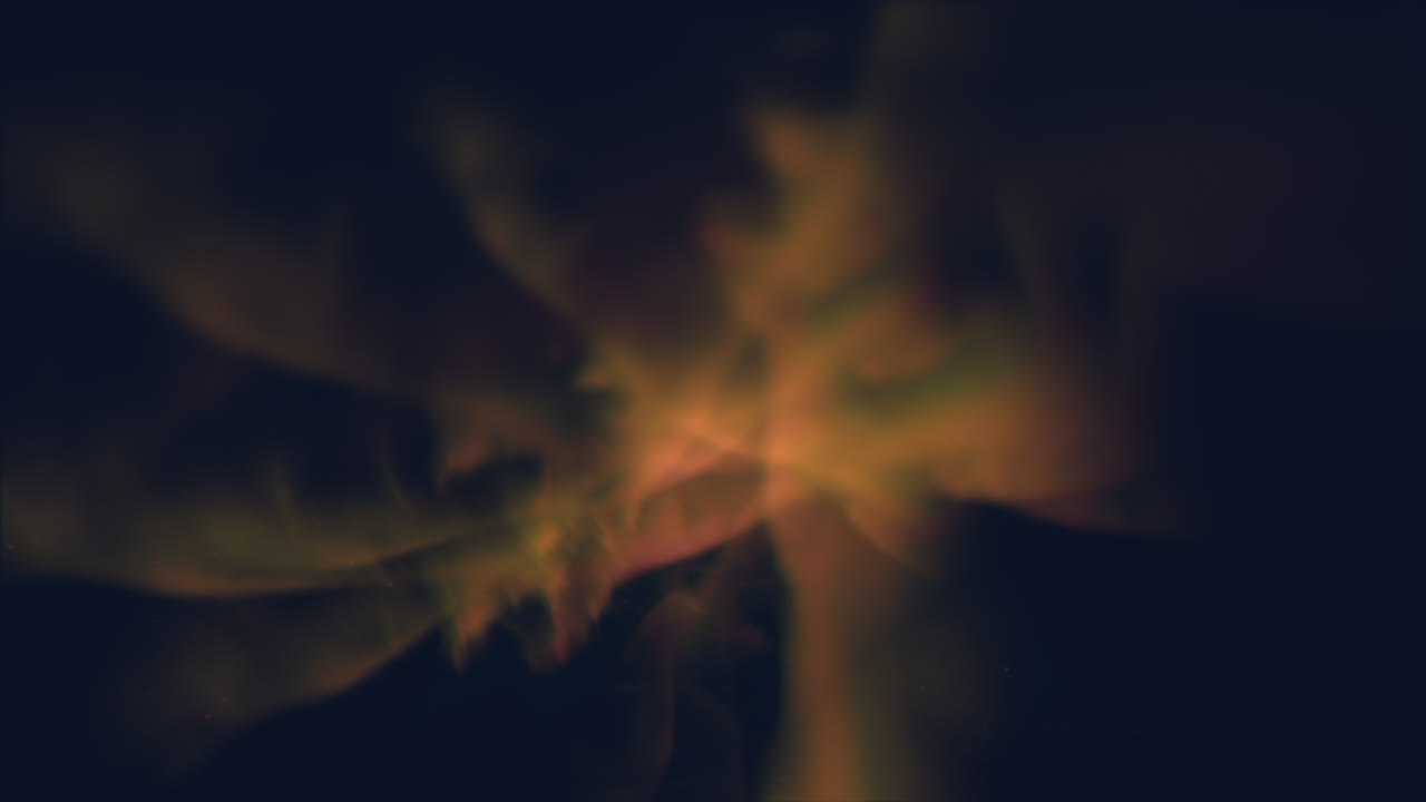 místicas nubes amarillas en el profundo espacio negro