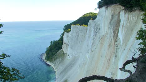 view of the open ocean from the top of the cliffs at mons klint in denmark