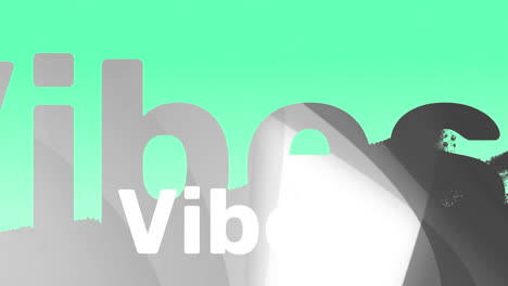 animación de texto de vibraciones en fondo verde