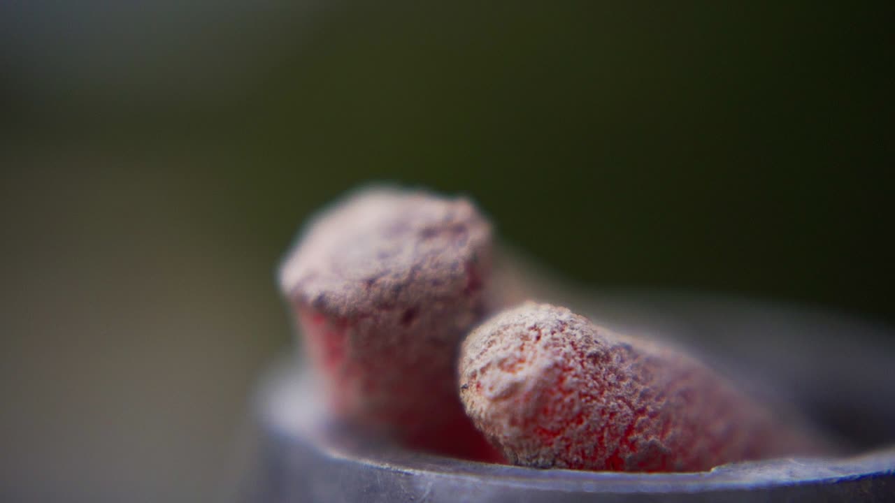 Close-up of chalk pieces with pinkish hues on a blurred background in Minas Gerais, Brazil