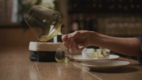 preparing a meal with olive oil and wine