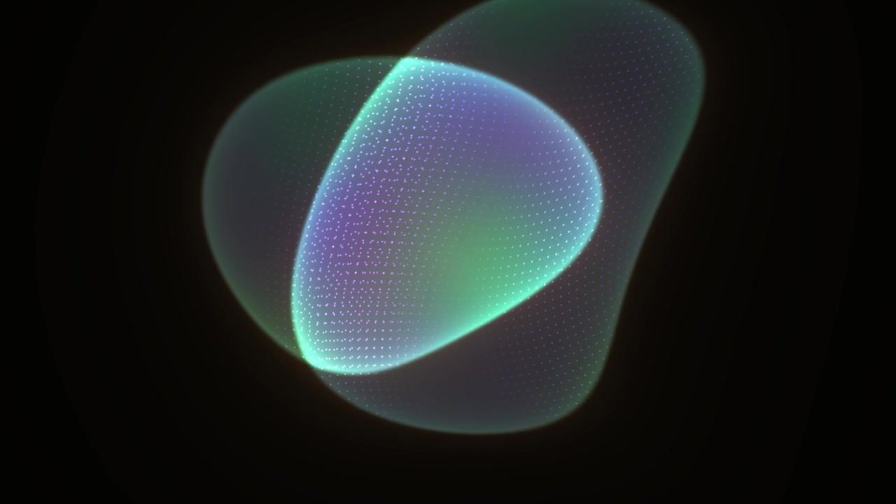 Futuristic Glowing Organic Shape with Particle Grid Animation