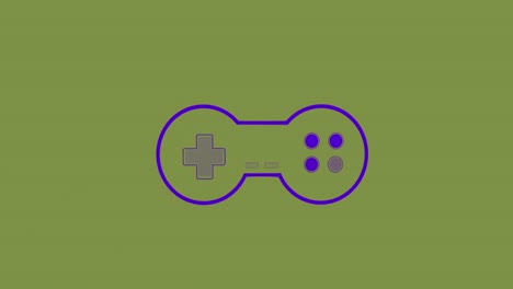 Animación-Del-Icono-Del-Gamepad-Y-Formas-Sobre-Fondo-Verde