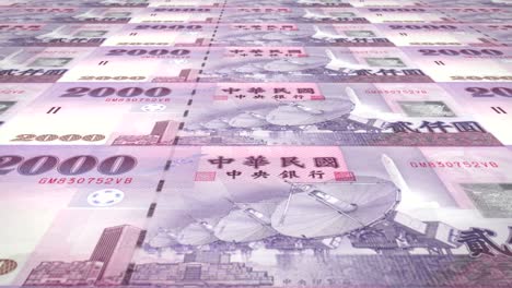 banknotes of two thousand taiwanese dollars of taiwan rolling, cash money, loop