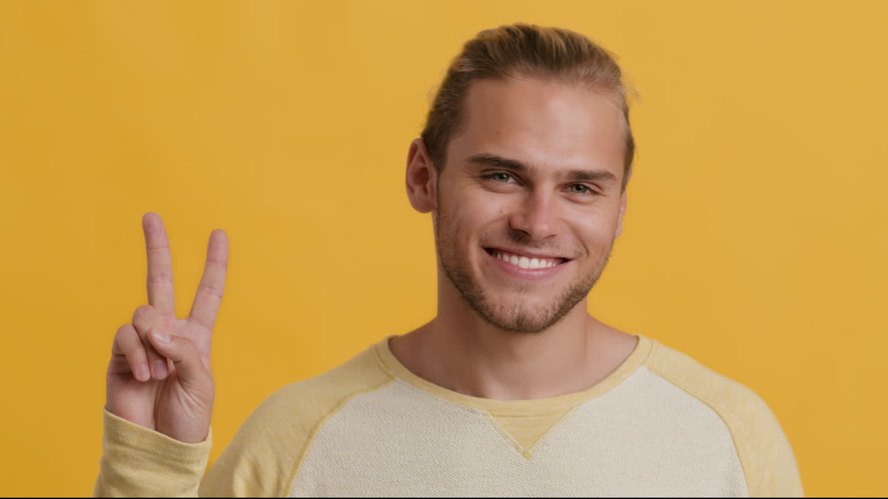 Man with a peace sign