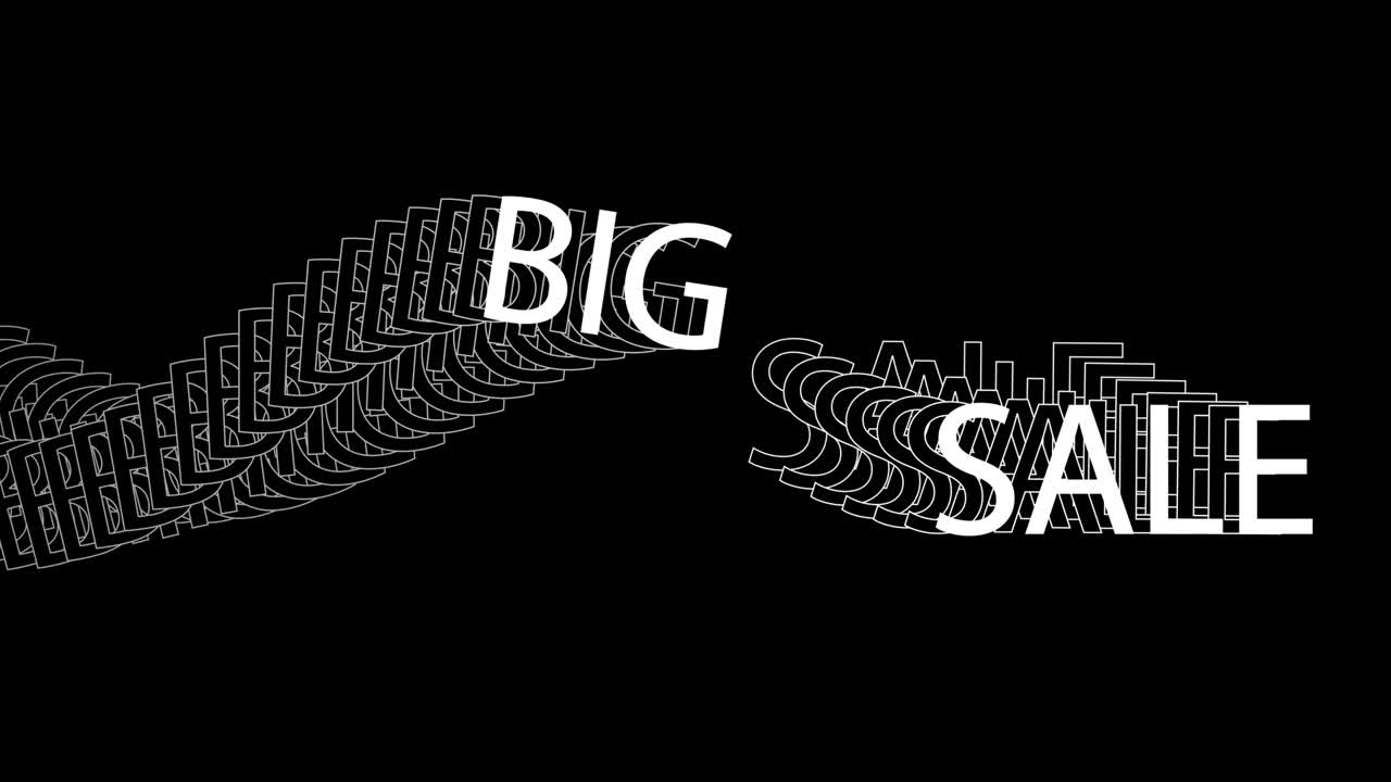 흑색 배경에 4k 판매 텍스트 애니메이션 트렌디한 모션 비디오