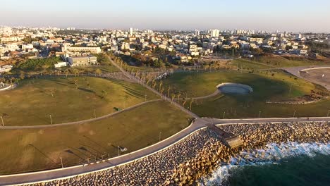 drone above jaffa hill in israel