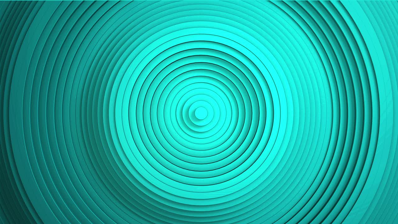 Sequential movement of the turquoise circles rings. The concept of wave and motion. Minimalistic 3d business background. A game of shadows. The pattern