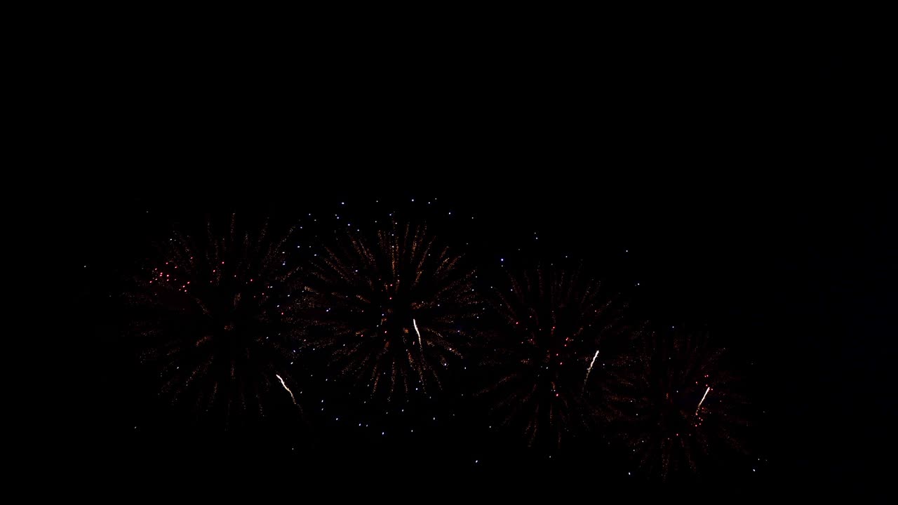 Beautiful colourful fire work display at night for celebration in festival