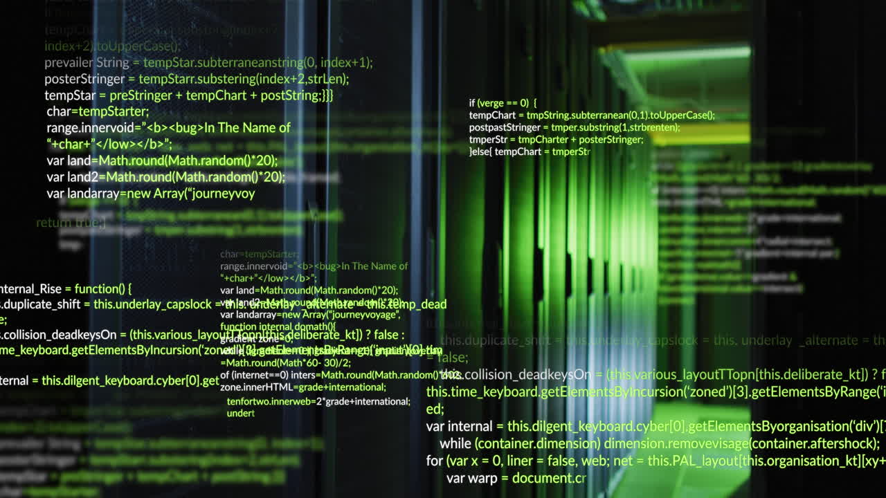 animação do processamento de dados através de servidores informáticos