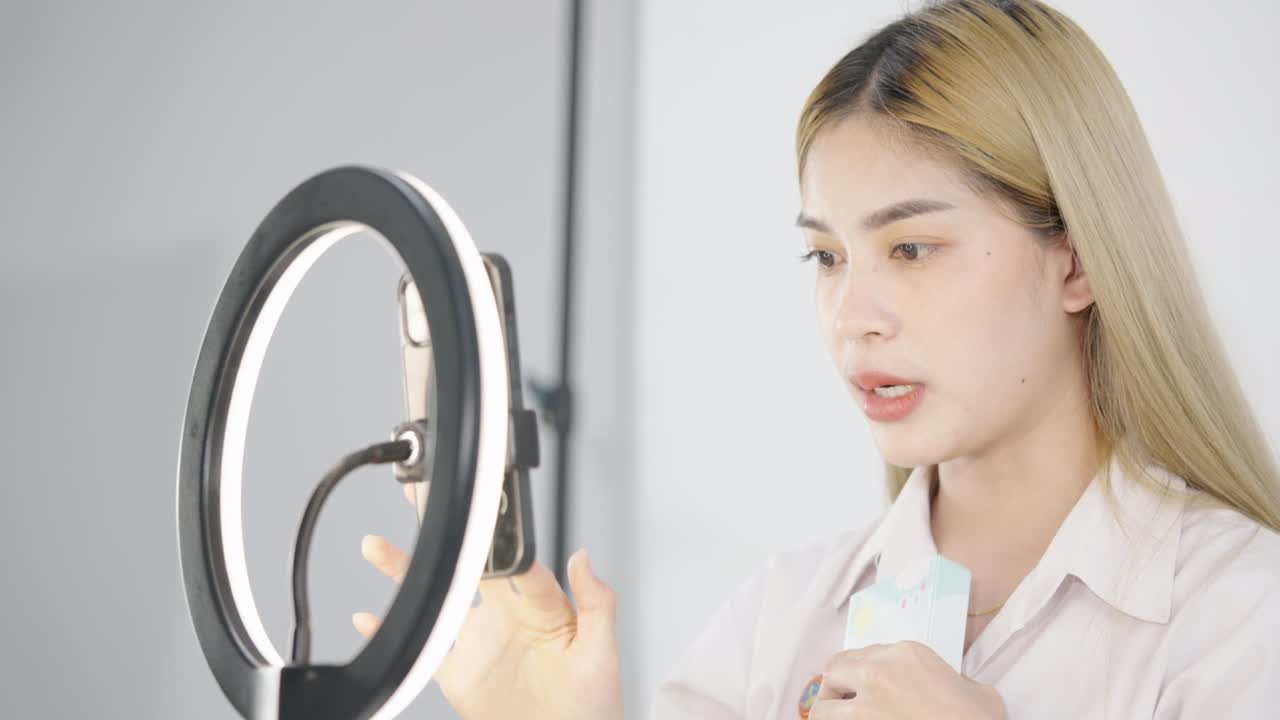 young business live video online streaming conference at people talking with smart phone