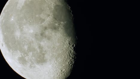 moon phase close up waning gibbous with craters and terminator